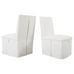 Pair of Dennis and Leen White Slip Cover Dining Chairs