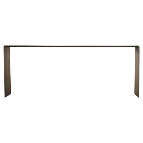 Monumental Industrial Age Style Patinated Iron Waterfall Console