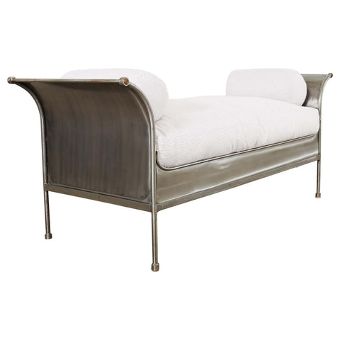 Midcentury French Industrial Style Steel Sleigh Daybed