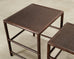 Nest of Three McGuire Rattan Cane Raffia and Oak Side Tables