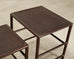 Nest of Three McGuire Rattan Cane Raffia and Oak Side Tables
