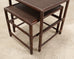 Nest of Three McGuire Rattan Cane Raffia and Oak Side Tables