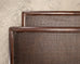 Nest of Three McGuire Rattan Cane Raffia and Oak Side Tables