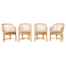 Set of Four McGuire Rattan Barrel Back Dining Chairs