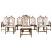 Set of Eight McGuire High Back Rattan Cathedral Dining Chairs