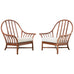 Pair of McGuire Organic Modern Oversized Rattan Lounge Chairs