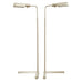 Pair of Casella Satin Nickel Adjustable Pharmacy Floor Lamps