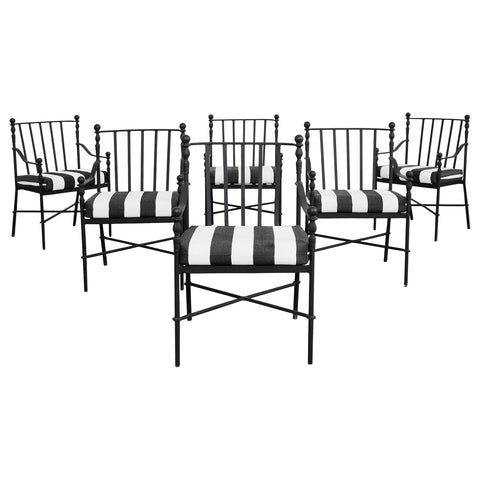 Set of Six Michael Taylor Montecito Garden Dining Armchairs