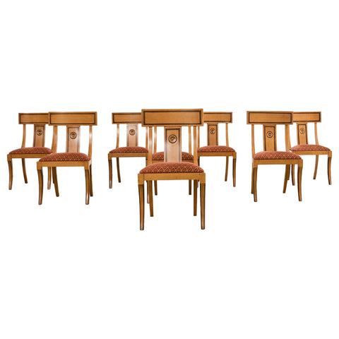 Set of Eight Neoclassical Style Klismos Dining Chairs