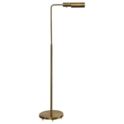 Midcentury Brass Adjustable Pharmacy Floor Lamp by Casella