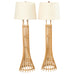 Pair of Franco Albini Style Organic Modern Rattan Floor Lamps