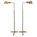 Pair of Midcentury Casella Patinated Brass Pharmacy Floor Lamps
