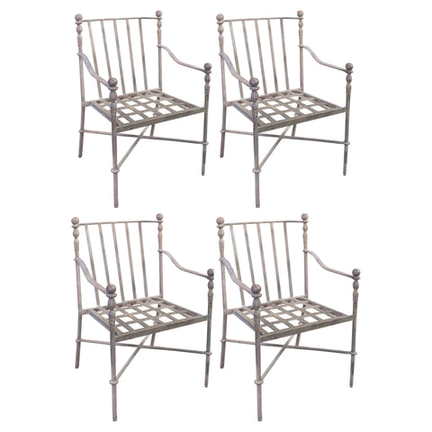 Set of Four Michael Taylor Montecito Garden Dining Armchairs