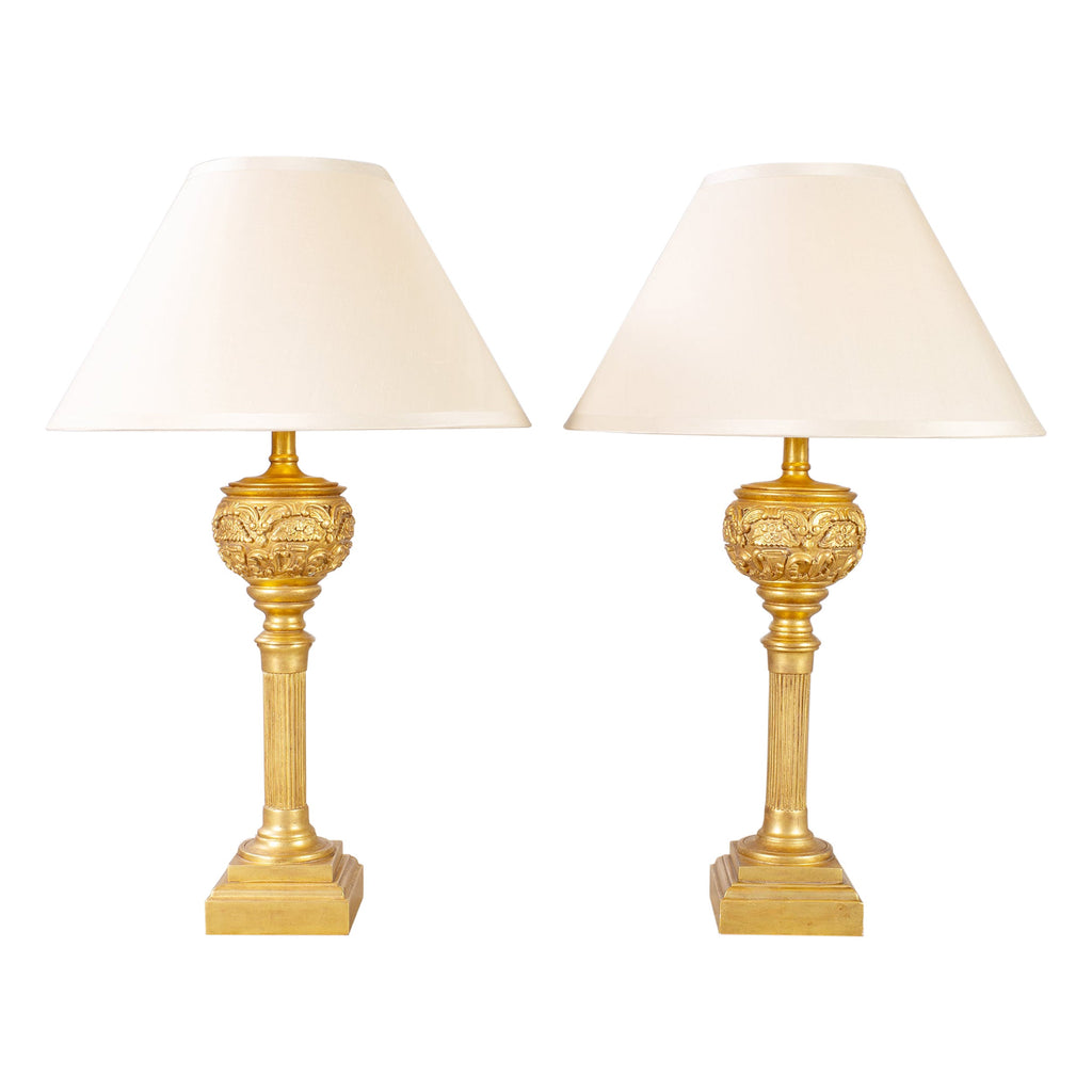Pair of Nancy Corzine Neoclassical 22k Topiary Lamps