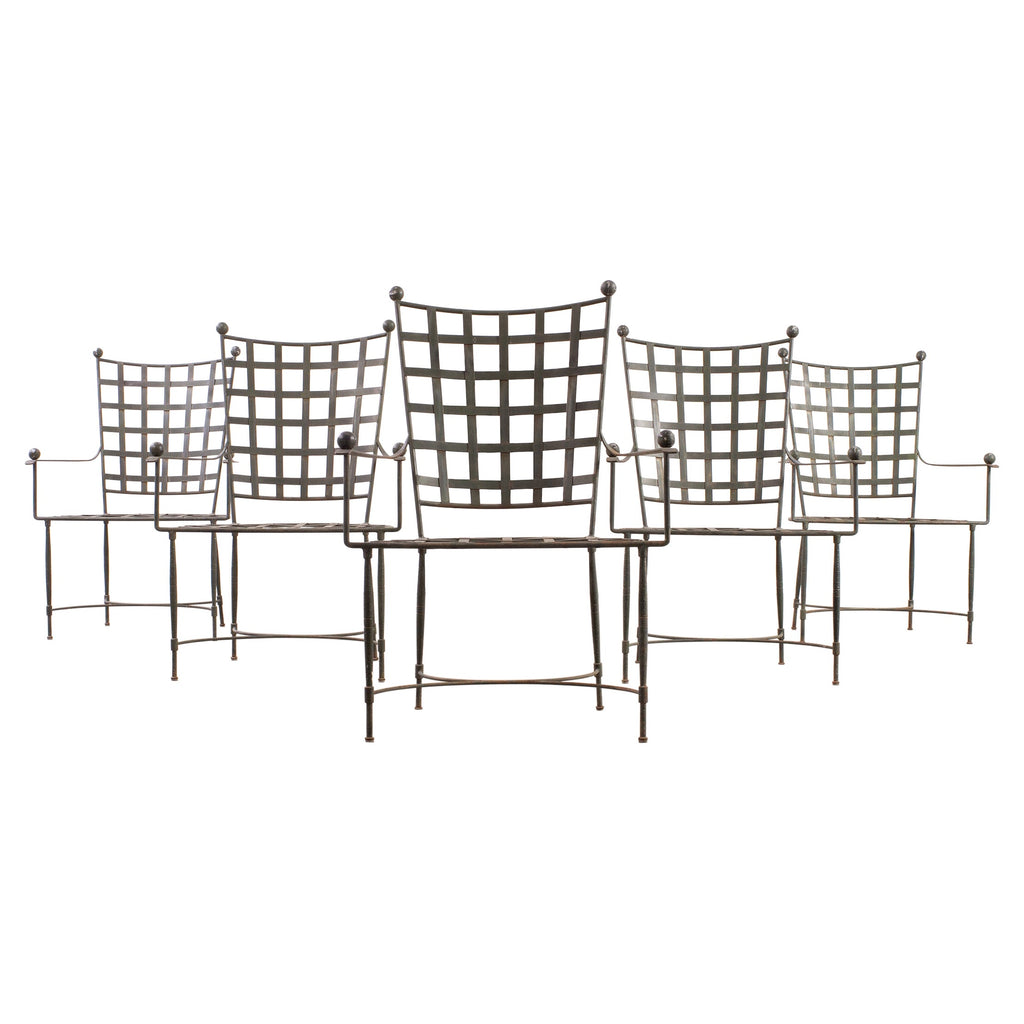 Set of Six Mario Papperzini Lattice Garden Dining Armchairs