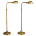 Pair of Patinated Brass Adjustable Pharmacy Floor Lamps