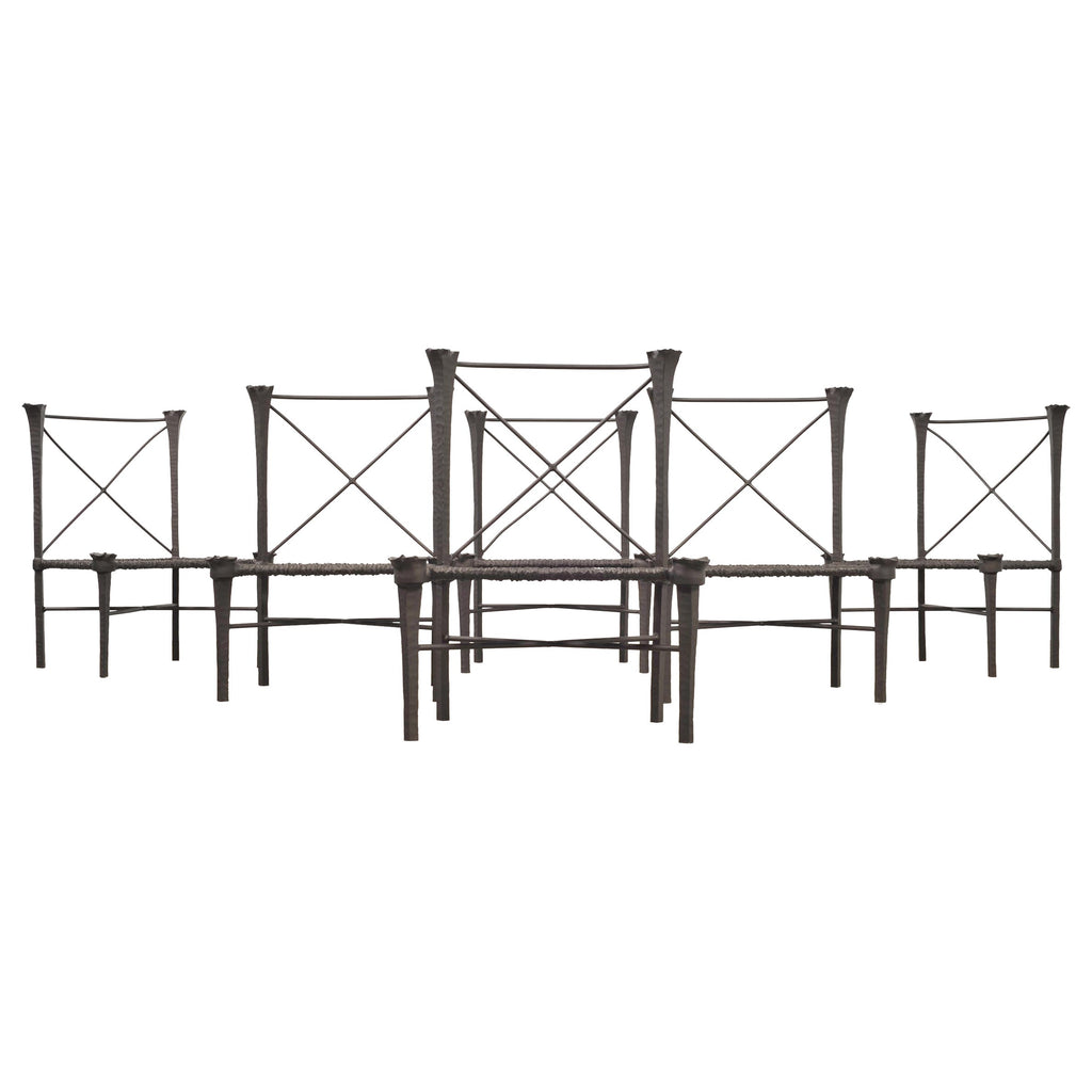 Set of Six Michael Taylor Arcadia High Back Bronzed Garden Chairs