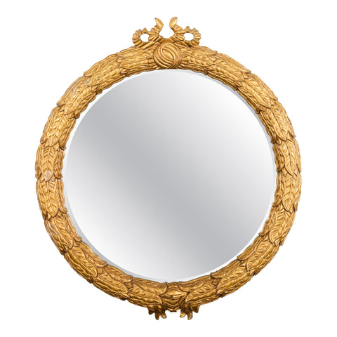 Large Ferguson Copeland Giltwood Lauren Wreath Mirror 4 Ft