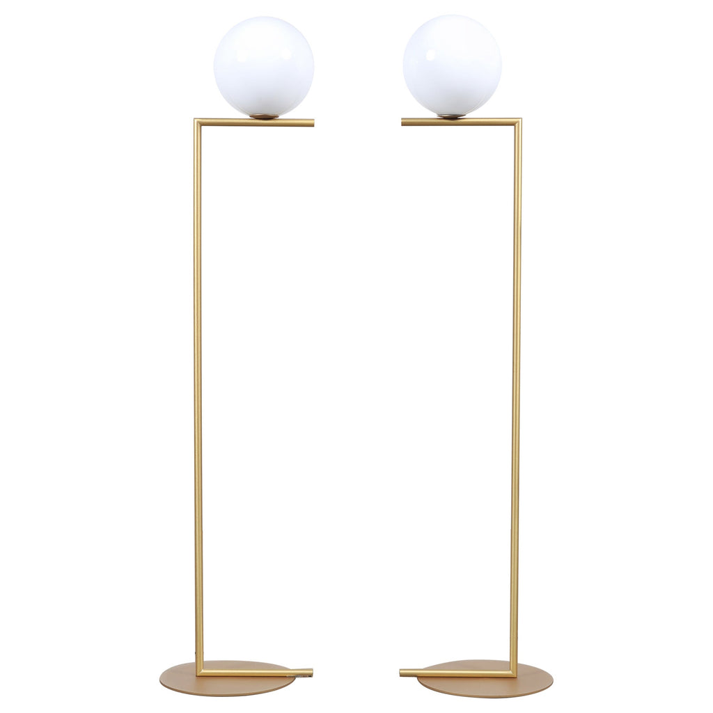 Pair of Michael Anastassiades for Flos Brass Globe IC Floor Lamps