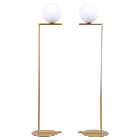 Pair of Michael Anastassiades for Flos Brass Globe IC Floor Lamps