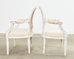 Set of Four Louis XVI Gustavian Style Painted Dining Armchairs