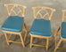 Set of Four McGuire Organic Modern Rattan Leather Counter Stools