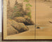 Japanese Showa Four Panel Screen Serene Solitary Boatman Landscape