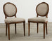 Set of Four French Louis XVI Style Walnut Dining Chairs
