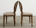 Set of Four French Louis XVI Style Walnut Dining Chairs