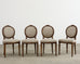 Set of Four French Louis XVI Style Walnut Dining Chairs