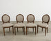 Set of Four French Louis XVI Style Walnut Dining Chairs