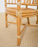 Set of Four McGuire Rattan Barrel Back Dining Chairs