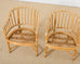 Set of Four McGuire Rattan Barrel Back Dining Chairs