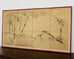Japanese Showa Four Panel Screen Spring Bamboo Landscape