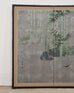 Japanese Showa Four Panel Screen Bamboo in Misty Landscape