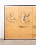 Japanese Meiji Four Panel Screen Ducks and Geese in Flight