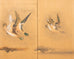 Japanese Meiji Four Panel Screen Ducks and Geese in Flight