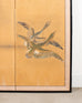 Japanese Meiji Four Panel Screen Ducks and Geese in Flight