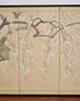 Japanese Showa Four Panel Screen Flowering Cherry Blossom