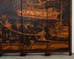 Chinese Export Four Panel Coromandel Style Screen Ancient Bridge