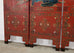 Chinese Export Four Panel Red Lacquered Chinoiserie Gilt Screen