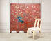 Chinese Export Four Panel Red Lacquered Chinoiserie Gilt Screen