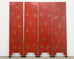 Chinese Export Four Panel Red Lacquered Chinoiserie Gilt Screen