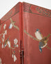 Chinese Export Four Panel Red Lacquered Chinoiserie Gilt Screen