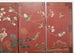 Chinese Export Four Panel Red Lacquered Chinoiserie Gilt Screen