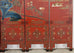 Chinese Export Four Panel Red Lacquered Chinoiserie Gilt Screen