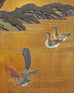 Chinese Export Lacquered Gilt Coromandel Screen Cranes and Ducks