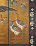 Chinese Export Lacquered Gilt Coromandel Screen Cranes and Ducks