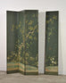 English Chinoiserie Decorated Flora and Fauna Folding Screen