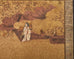 Weathered Japanese Meiji Four Panel Screen Tale of Genji